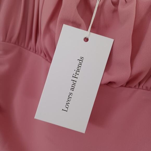 Lovers + Friends Juliana Ruched Pink Mini Dress S NWT - Picture 9 of 15